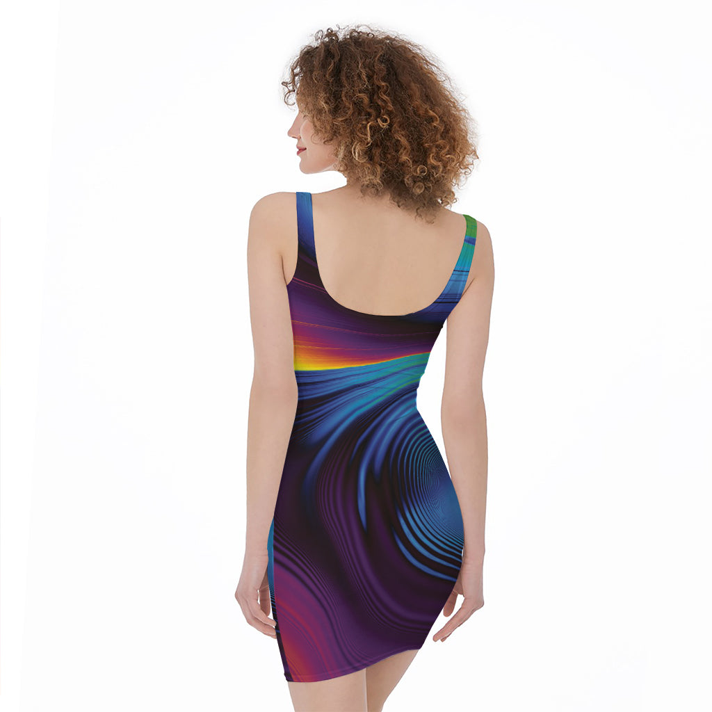 Colorful Psychedelic Print Sleeveless Bodycon Dress