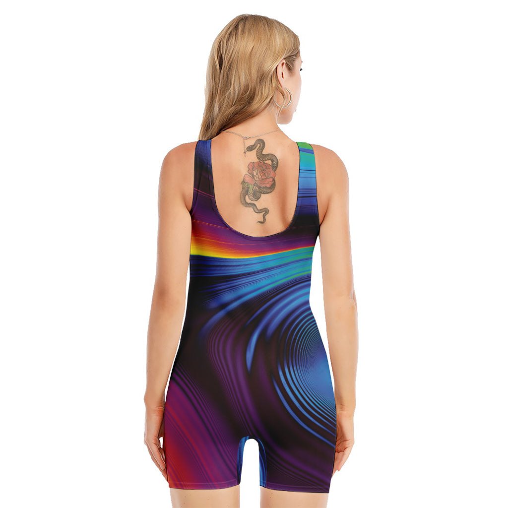 Colorful Psychedelic Print Sleeveless One Piece Swimsuit