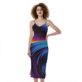 Colorful Psychedelic Print Slim Fit Midi Cami Dress