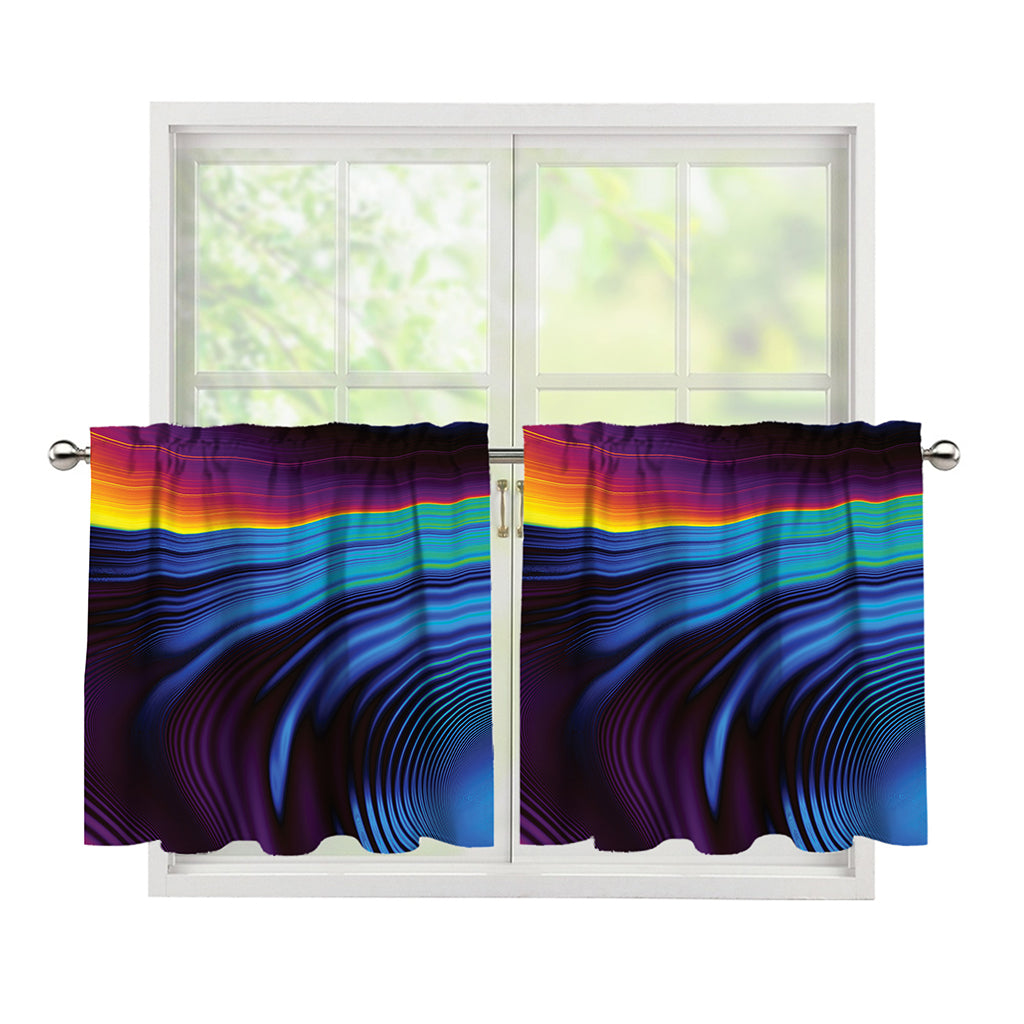 Colorful Psychedelic Print Tier Curtains
