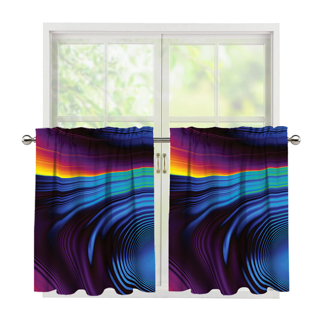 Colorful Psychedelic Print Tier Curtains