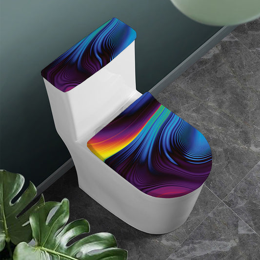 Colorful Psychedelic Print Toilet Lid And Tank Cover Set