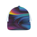Colorful Psychedelic Print White Mesh Trucker Hat