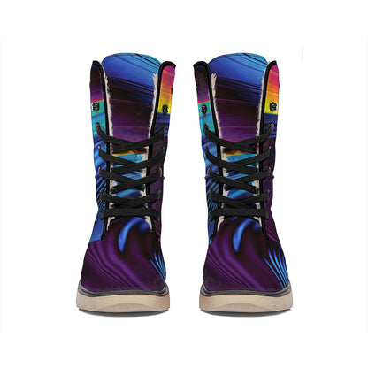 Colorful Psychedelic Print Winter Boots