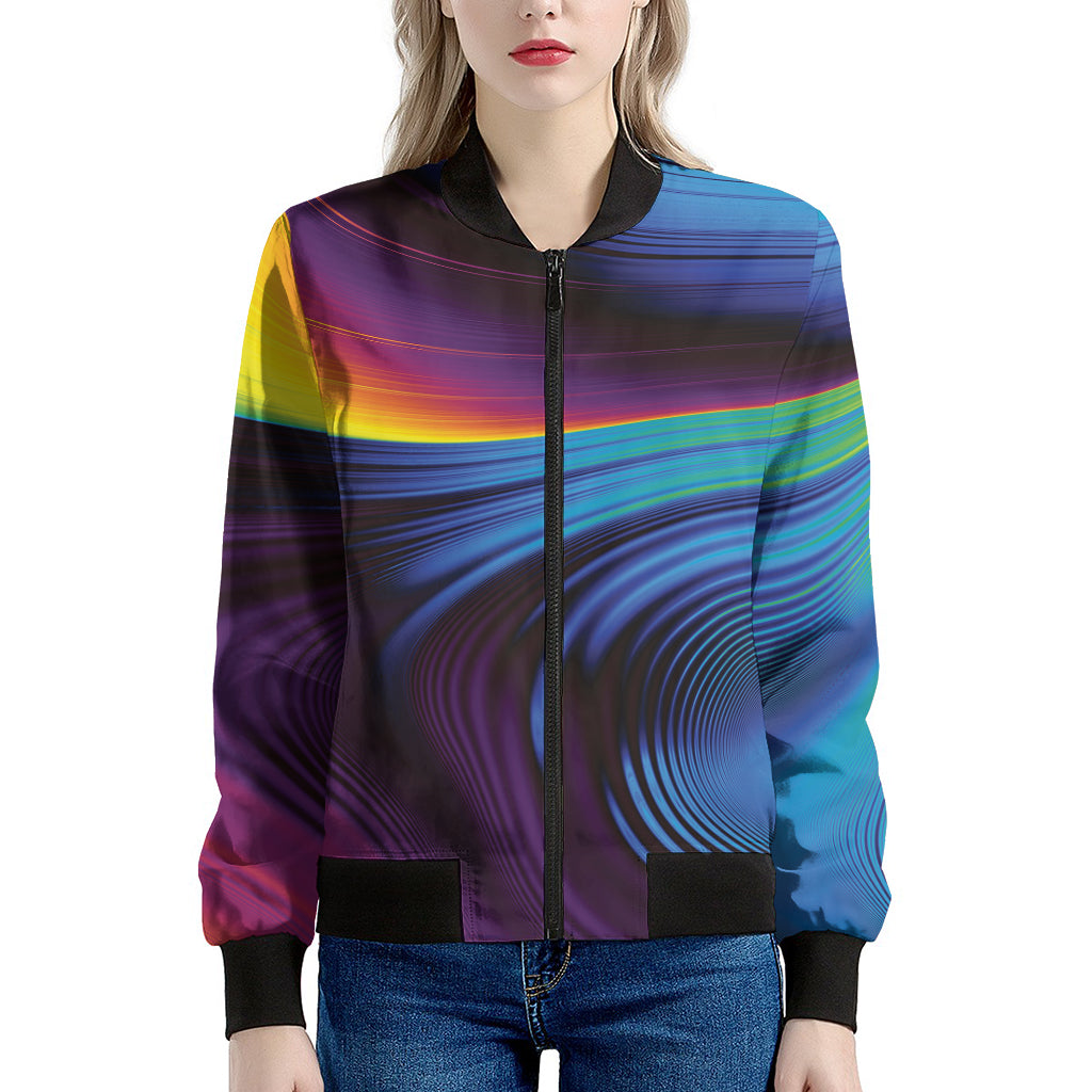 Colorful Psychedelic Print Women's Bomber Jacket