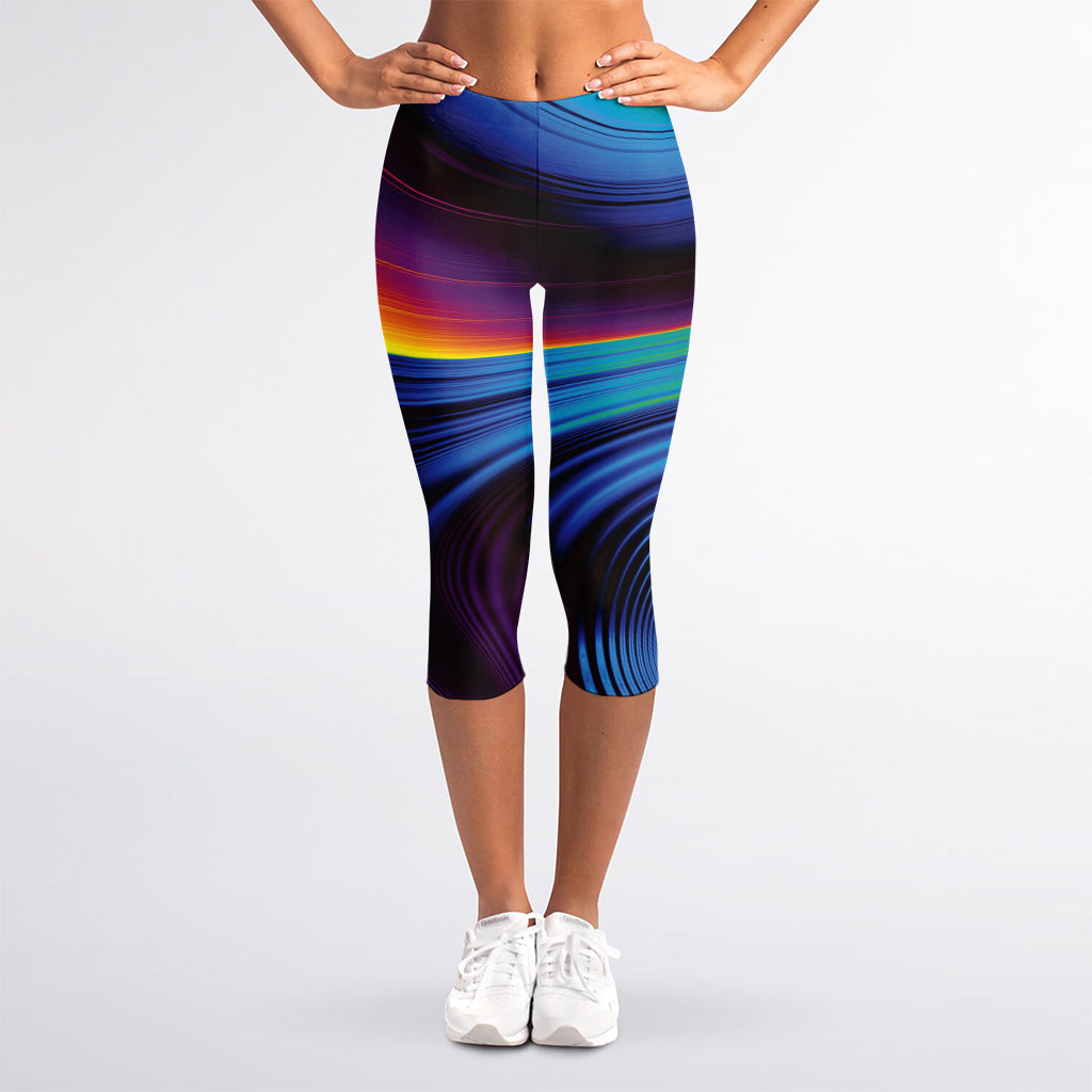 Colorful Psychedelic Print Women's Capri Leggings