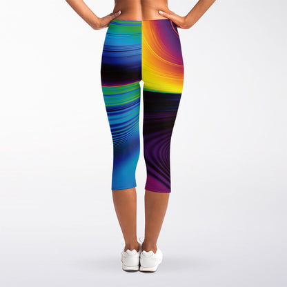 Colorful Psychedelic Print Women's Capri Leggings