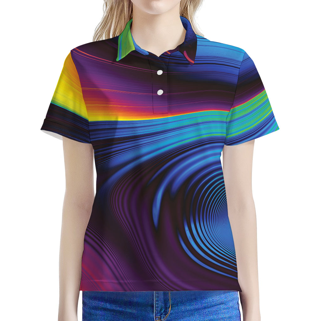 Colorful Psychedelic Print Women's Polo Shirt