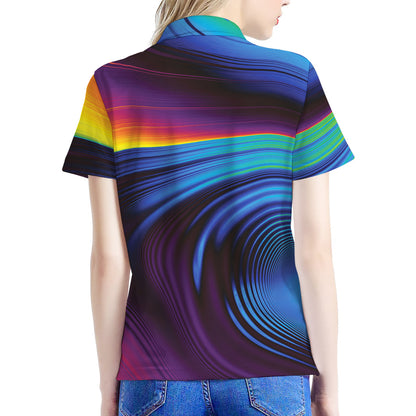 Colorful Psychedelic Print Women's Polo Shirt