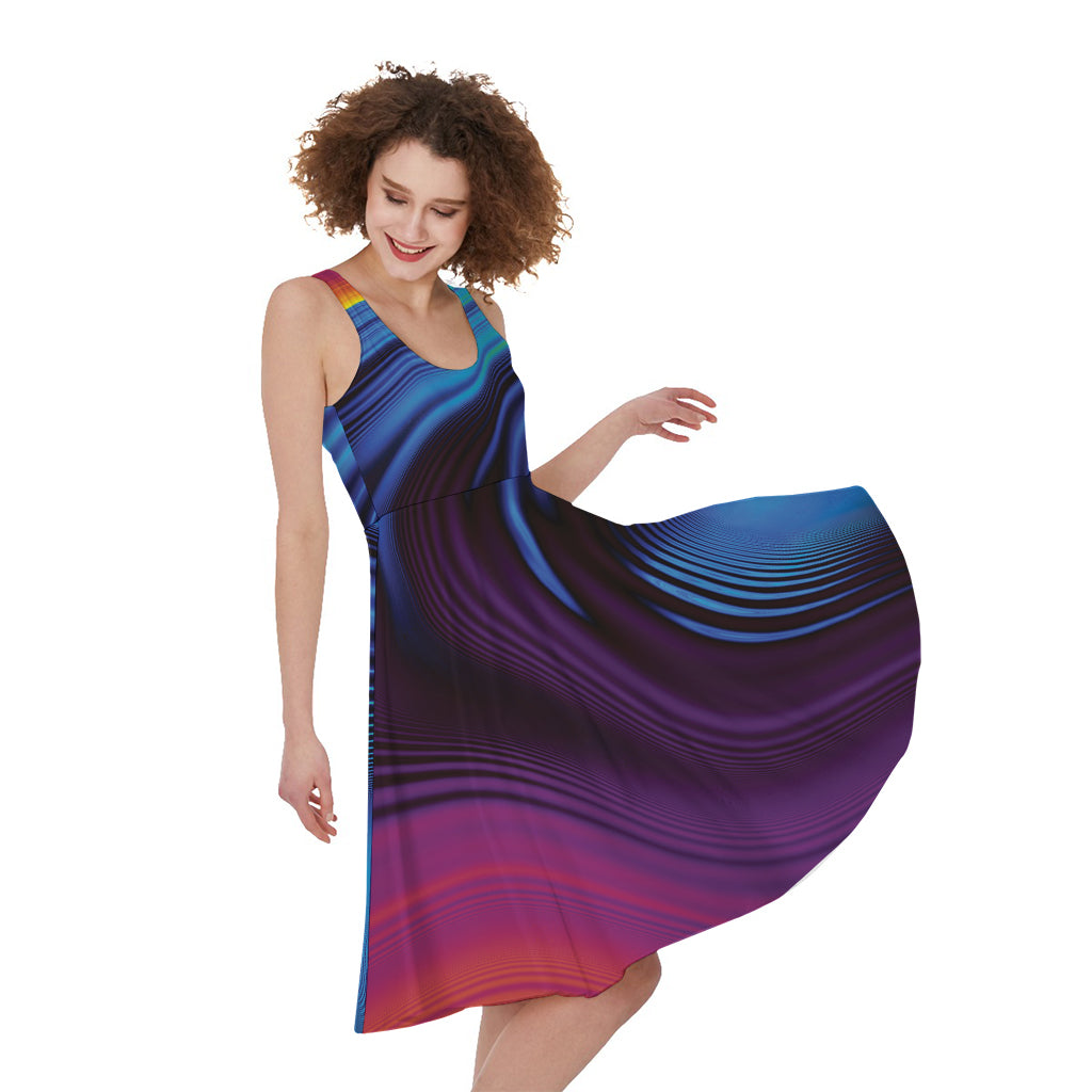 Colorful Psychedelic Print Women's Sleeveless Dress