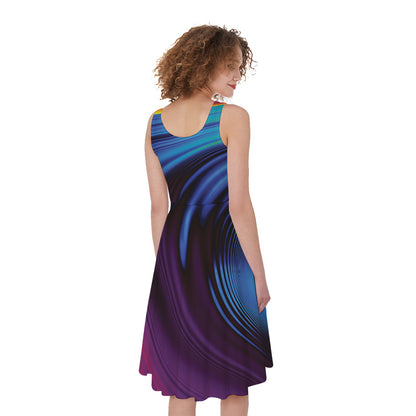 Colorful Psychedelic Print Women's Sleeveless Dress