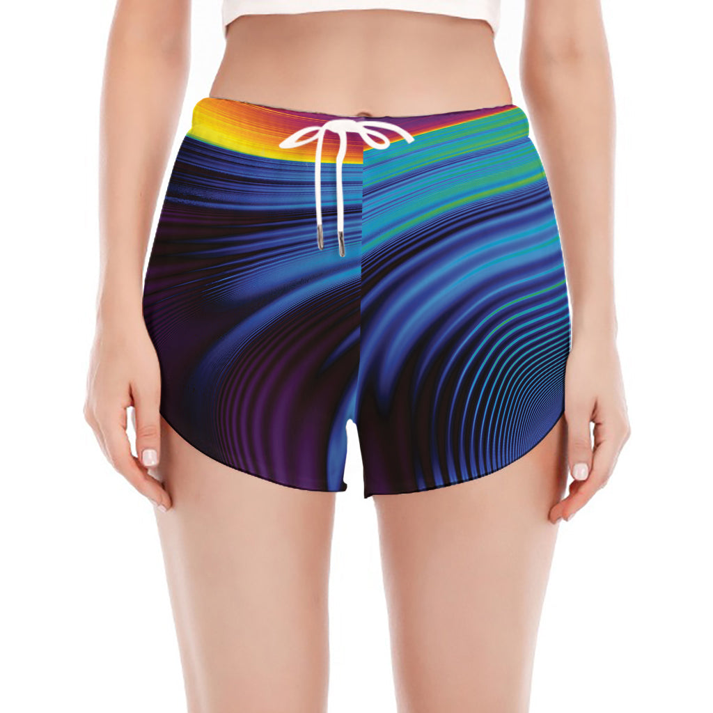 Colorful Psychedelic Print Women's Split Running Shorts