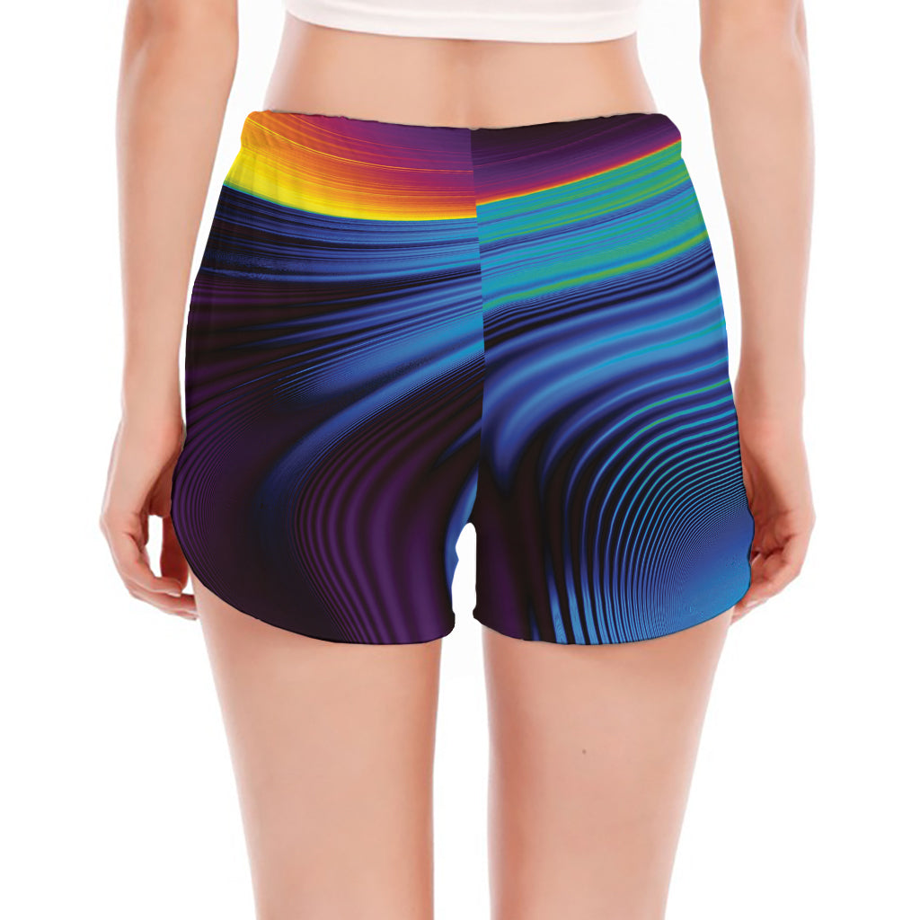Colorful Psychedelic Print Women's Split Running Shorts
