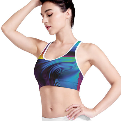 Colorful Psychedelic Print Women's Sports Bra