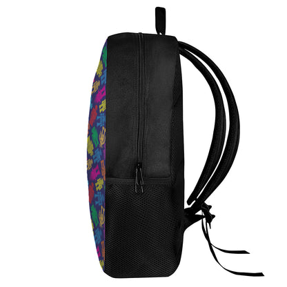 Colorful Robot Pattern Print 17 Inch Backpack