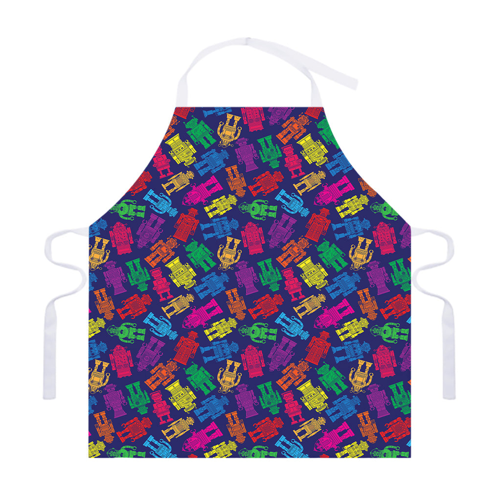 Colorful Robot Pattern Print Adjustable Apron
