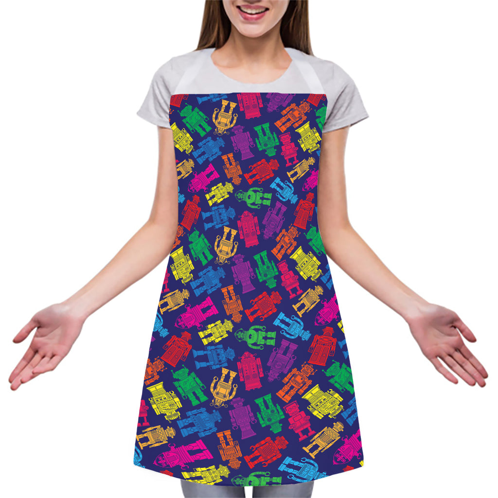 Colorful Robot Pattern Print Adjustable Apron