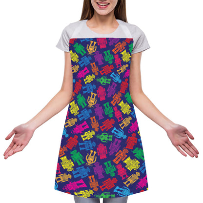 Colorful Robot Pattern Print Adjustable Apron