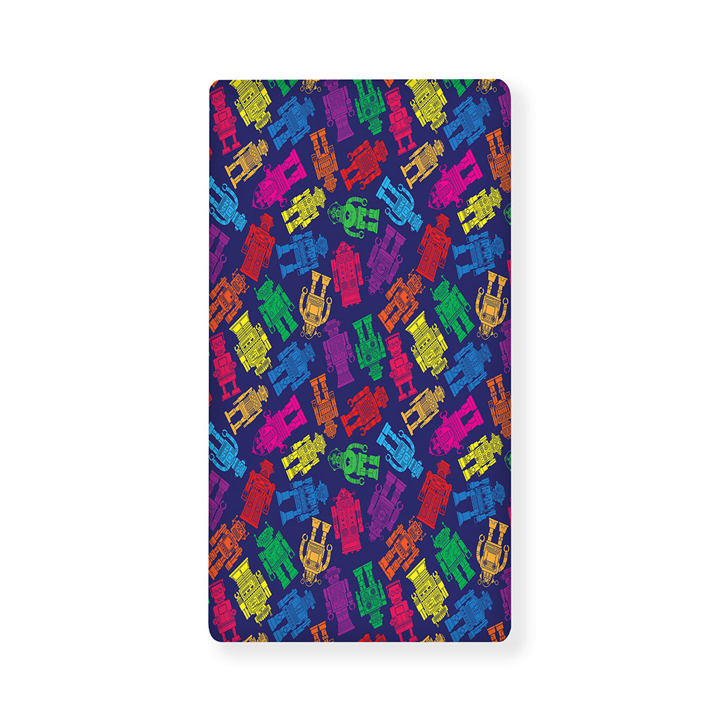 Colorful Robot Pattern Print Baby Crib Sheet