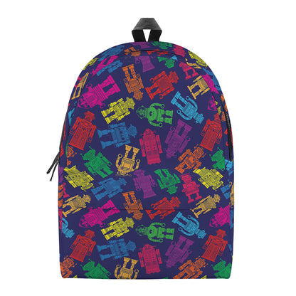 Colorful Robot Pattern Print Backpack