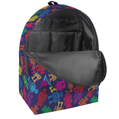 Colorful Robot Pattern Print Backpack