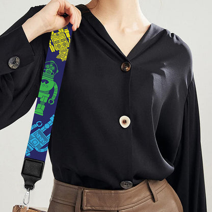 Colorful Robot Pattern Print Bag Strap