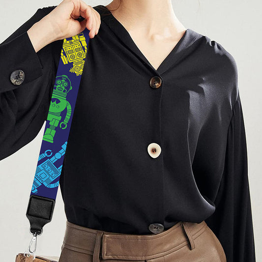Colorful Robot Pattern Print Bag Strap