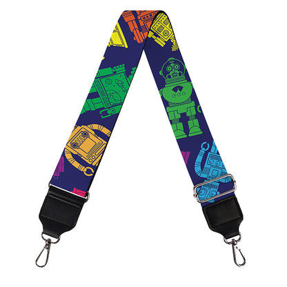 Colorful Robot Pattern Print Bag Strap