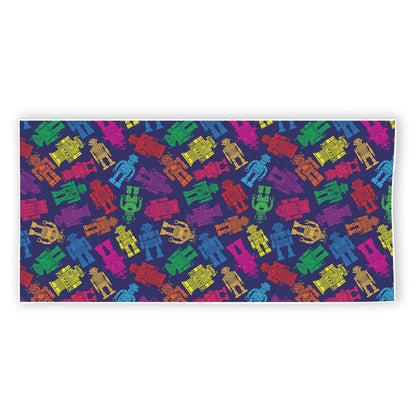 Colorful Robot Pattern Print Beach Towel