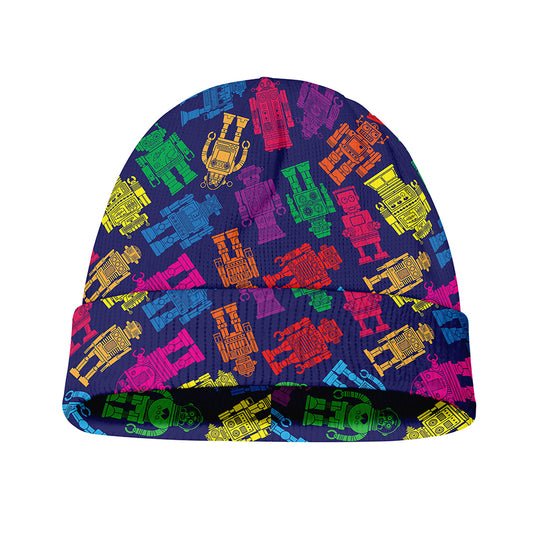 Colorful Robot Pattern Print Beanie
