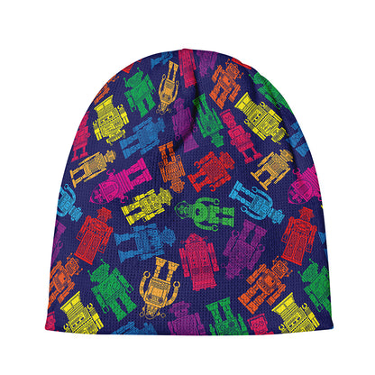 Colorful Robot Pattern Print Beanie