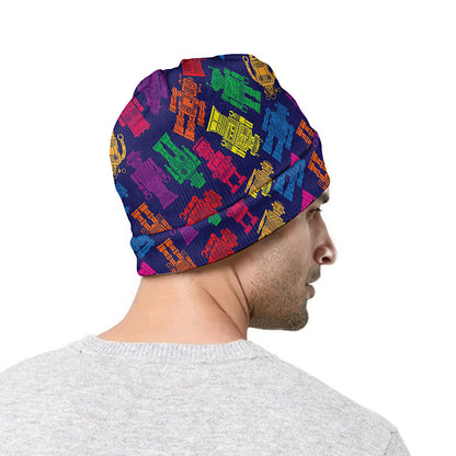 Colorful Robot Pattern Print Beanie