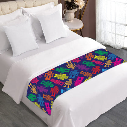 Colorful Robot Pattern Print Bed Runner