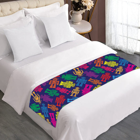 Colorful Robot Pattern Print Bed Runner