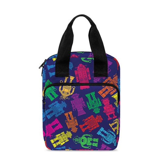 Colorful Robot Pattern Print Bible Tote Bag