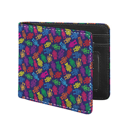 Colorful Robot Pattern Print Bifold Wallet