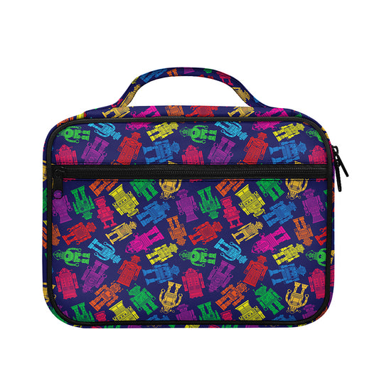 Colorful Robot Pattern Print Briefcase Bible Bag