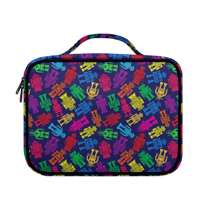 Colorful Robot Pattern Print Briefcase Bible Bag