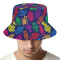 Colorful Robot Pattern Print Bucket Hat