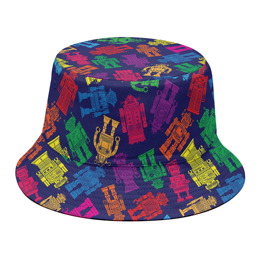 Colorful Robot Pattern Print Bucket Hat
