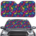 Colorful Robot Pattern Print Car Windshield Sun Shade