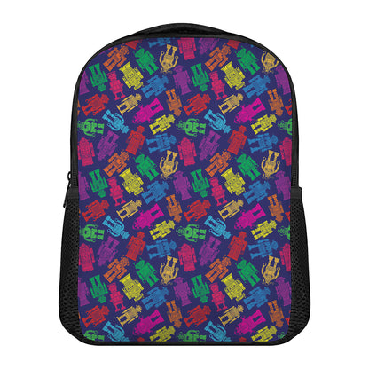 Colorful Robot Pattern Print Casual Backpack