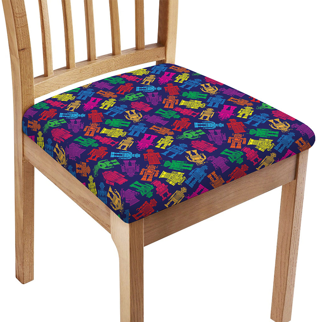 Colorful Robot Pattern Print Chair Cushion Cover