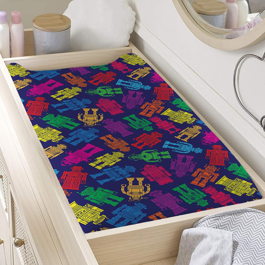 Colorful Robot Pattern Print Changing Pad Cover