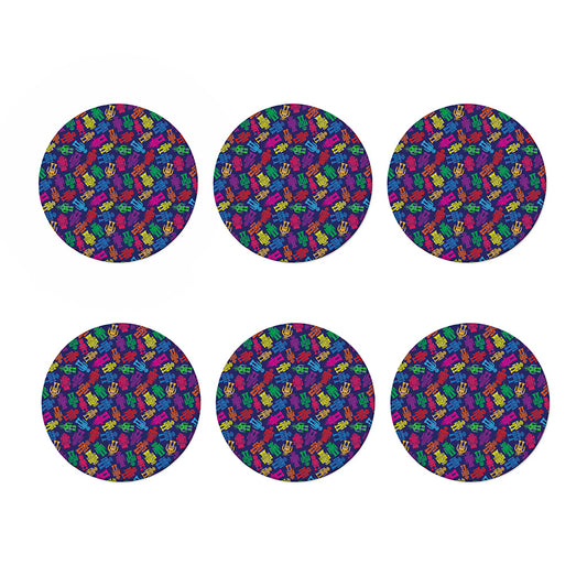 Colorful Robot Pattern Print Coaster Set