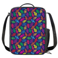 Colorful Robot Pattern Print Crossbody Lunch Bag