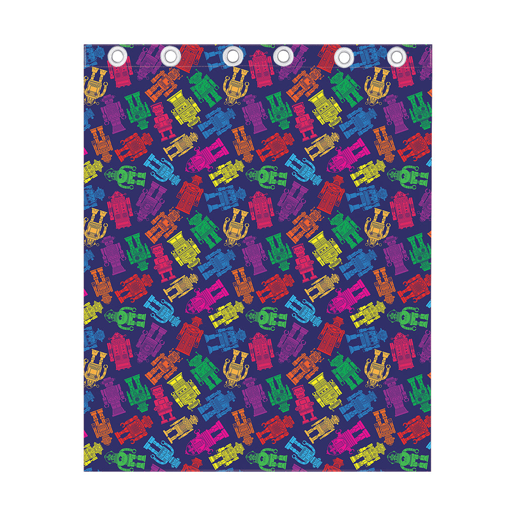 Colorful Robot Pattern Print Curtain
