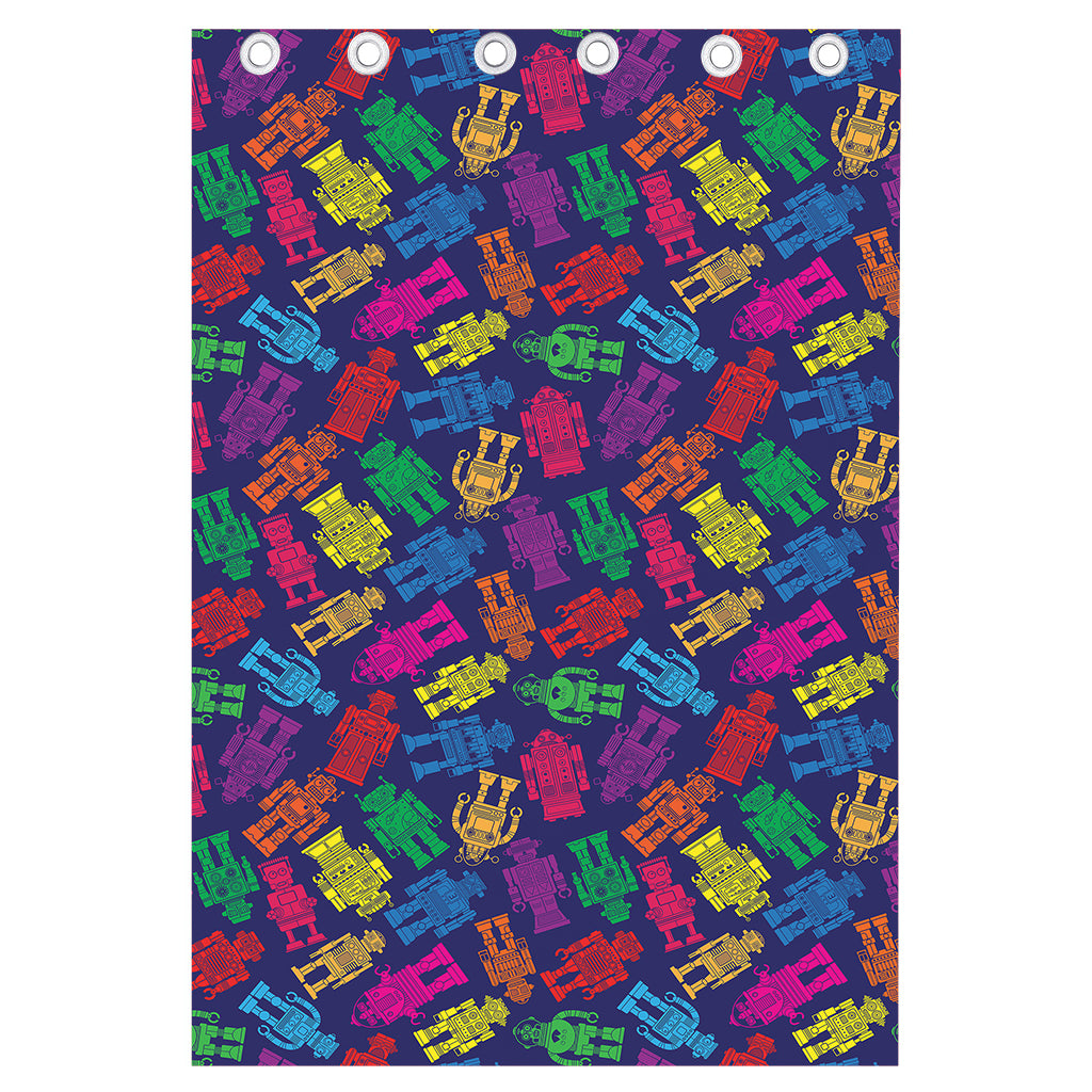 Colorful Robot Pattern Print Curtain
