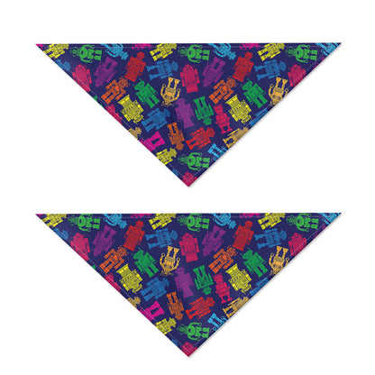 Colorful Robot Pattern Print Dog Bandana