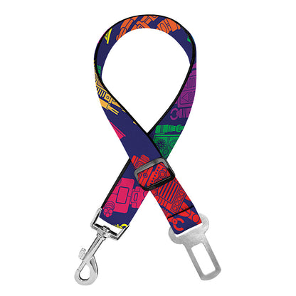 Colorful Robot Pattern Print Dog Seat Belt